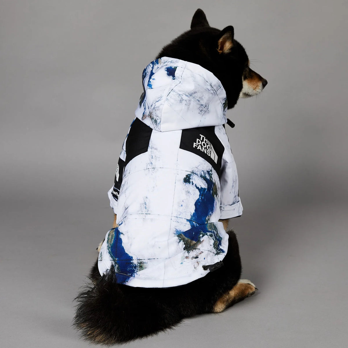 Map & Clouds - Dog Puffy Jacket