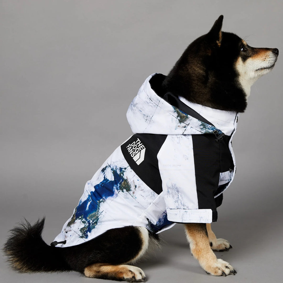 Map & Clouds - Dog Puffy Jacket