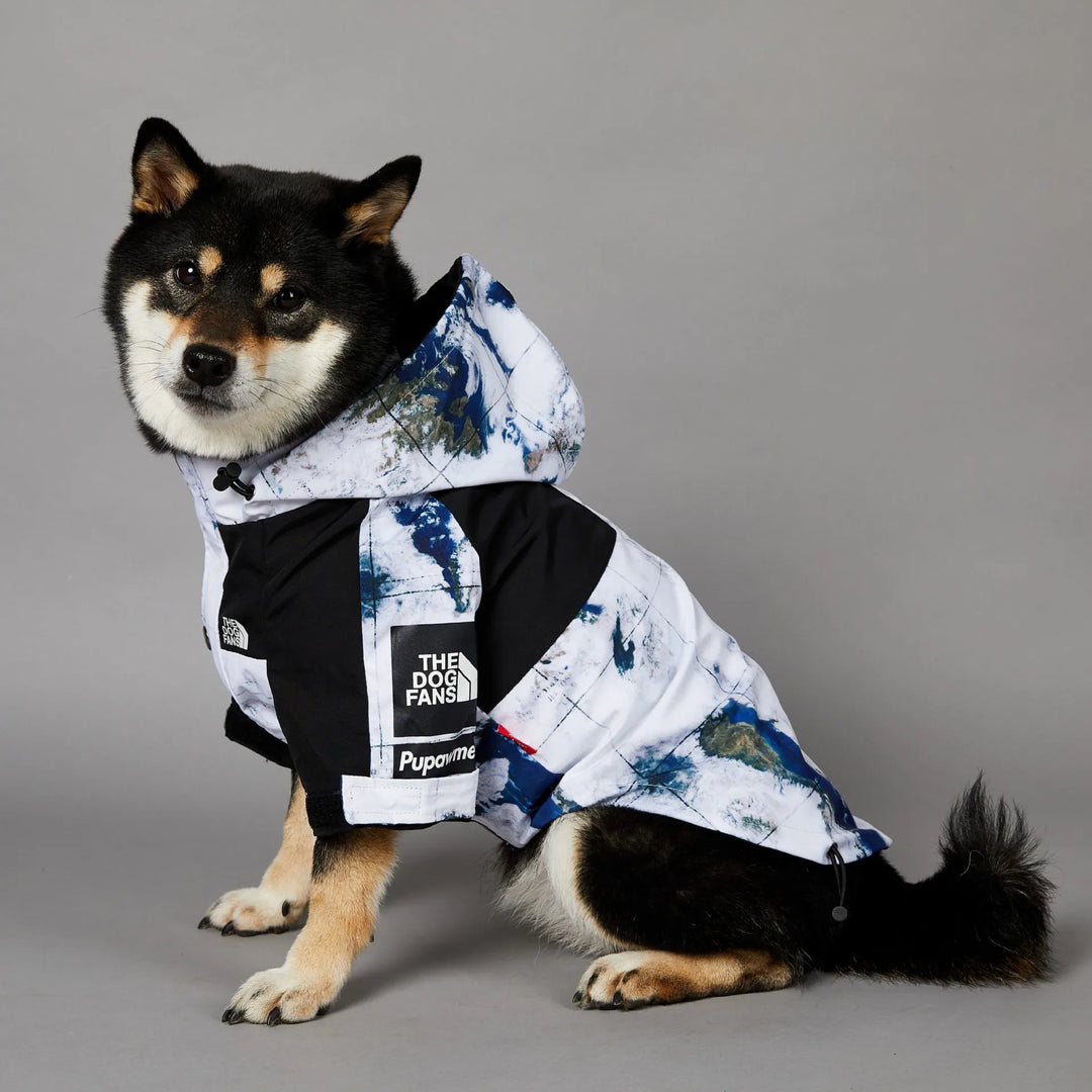 Map & Clouds - Dog Puffy Jacket