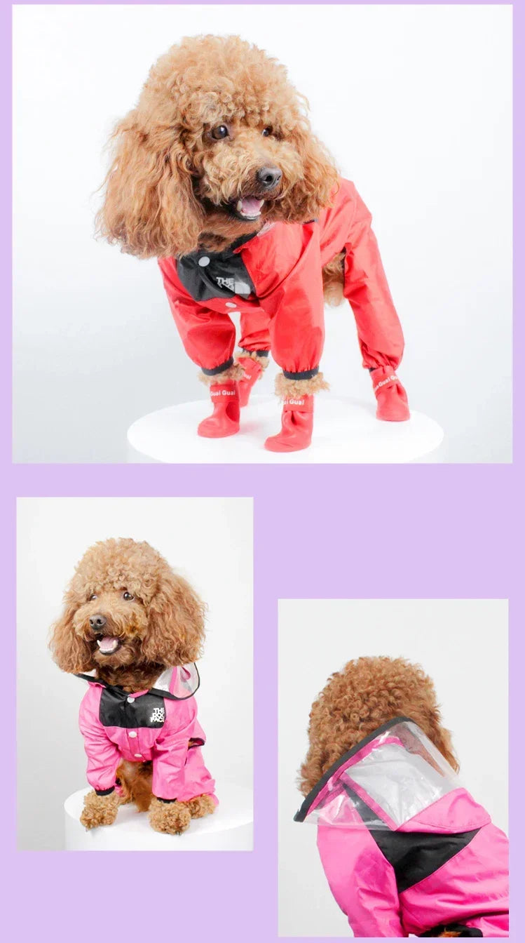 Cute Rain Protection - Dog Raincoat With Legs