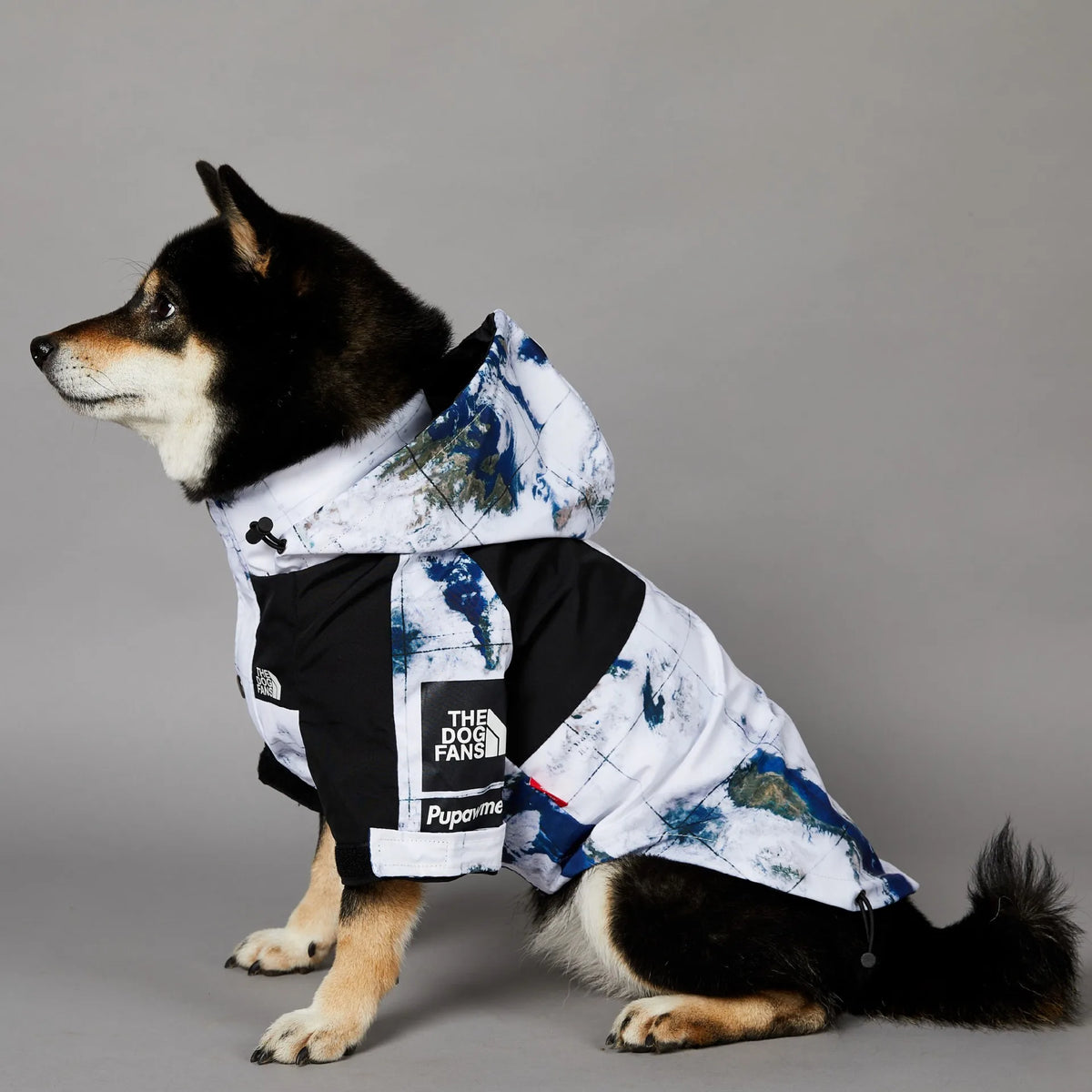 Map & Clouds - Dog Puffy Jacket