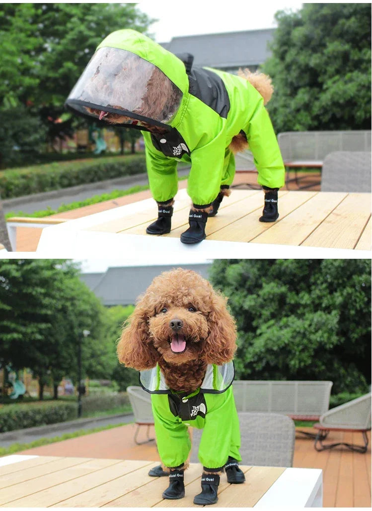 Cute Rain Protection - Dog Raincoat With Legs