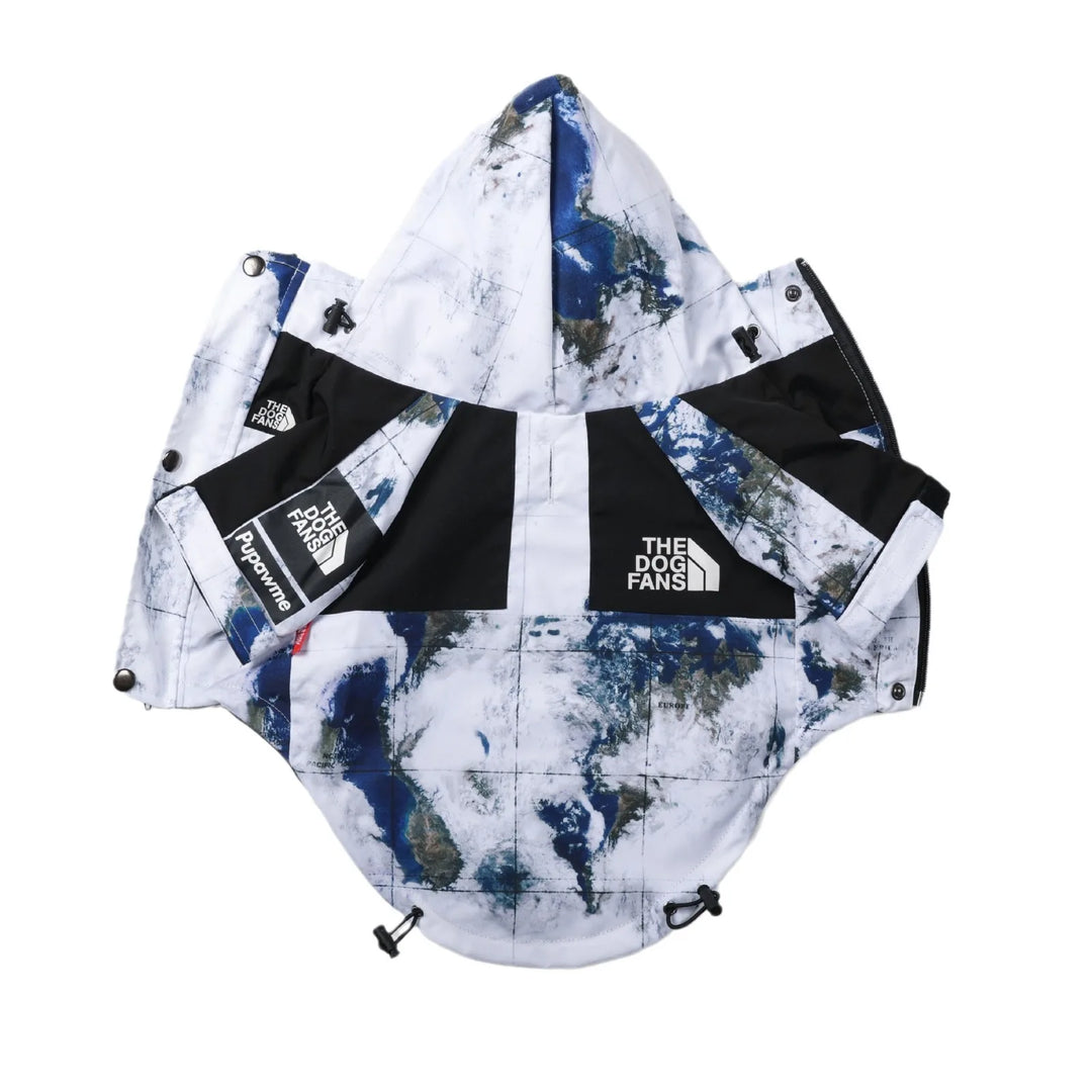 Map & Clouds - Dog Puffy Jacket